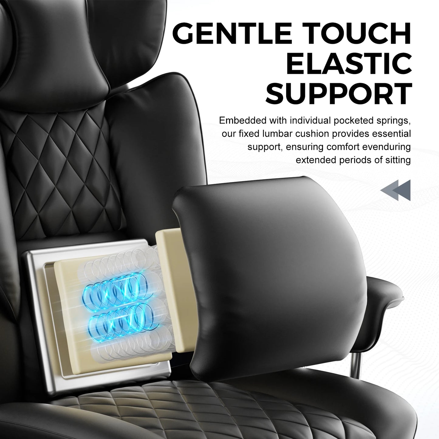 COMHOMA Ergonomic Office Chair With Footrest Lumbar Support