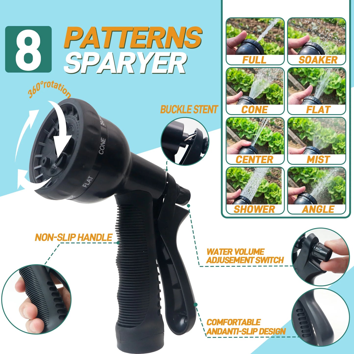 25ft/100ft Expandable Garden Hose With Nozzle, Lightweight & Durable, No-Kink Flexible Hose For Car Washing, Outdoor Watering