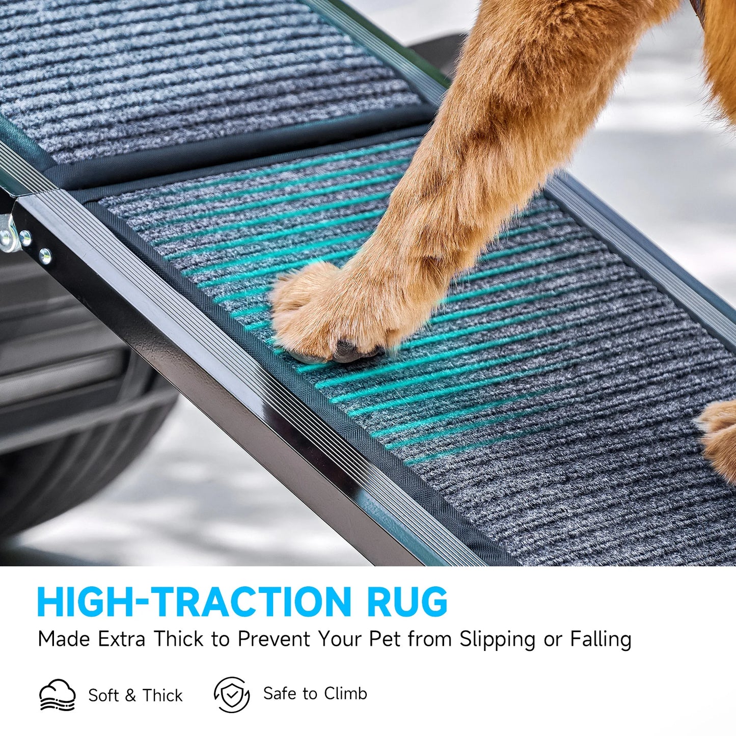CWAWZ Collapsible Dog Ramp For Car 200Lb CapacityPlus