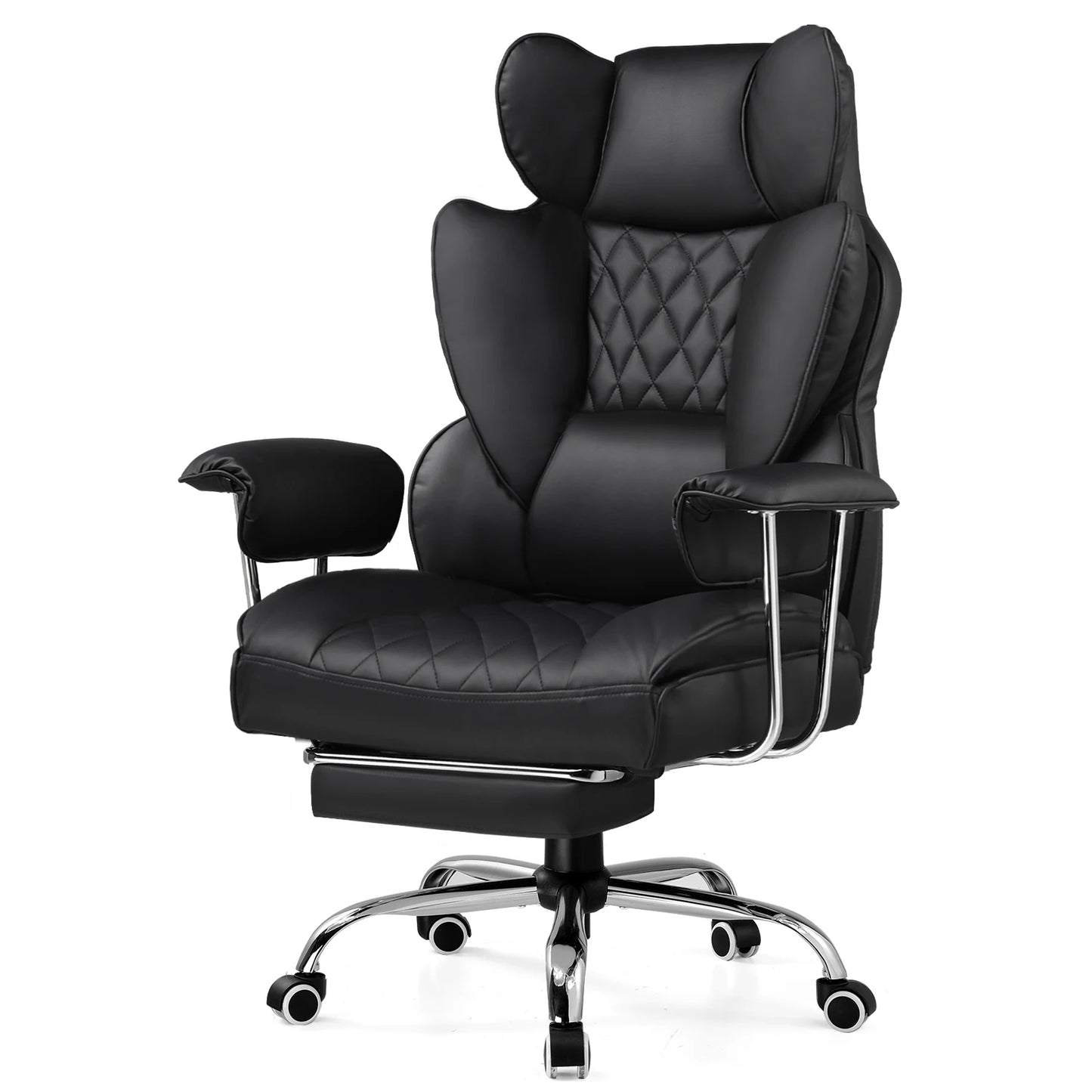 COMHOMA Ergonomic Office Chair With Footrest Lumbar Support