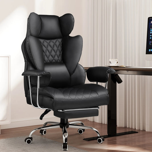 COMHOMA Ergonomic Office Chair With Footrest Lumbar Support