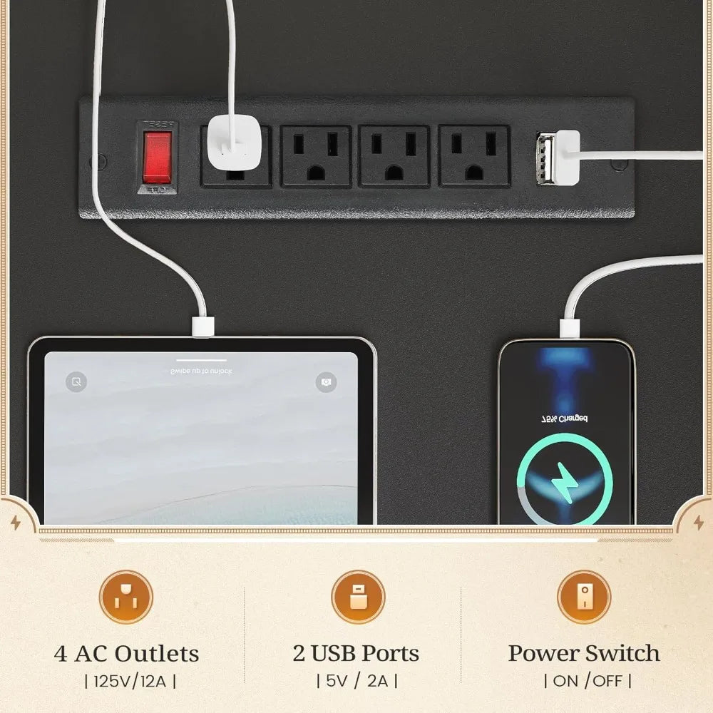 Executive Farmhouse Desk With Hutch And Three Drawers