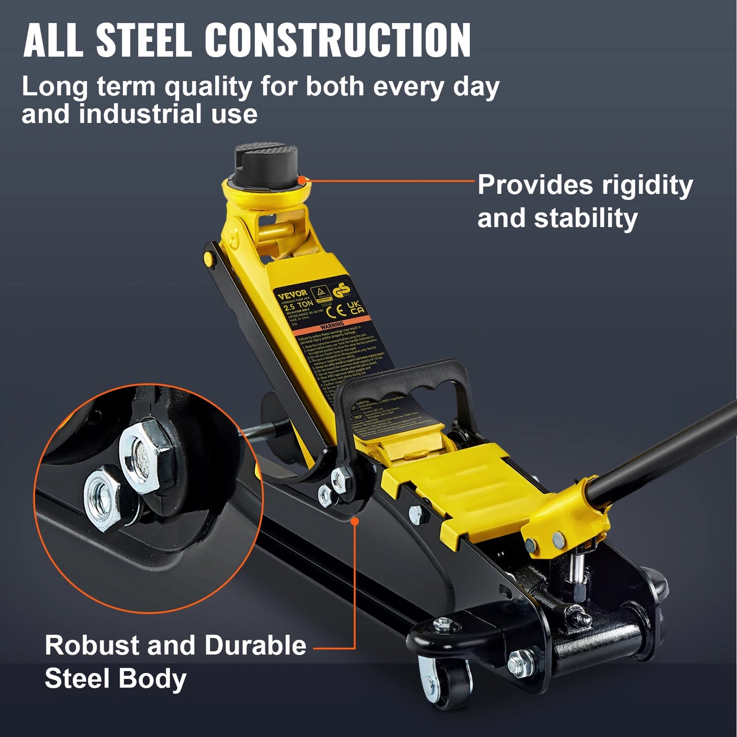 SucceBuy 2.5 Ton Hydraulic Floor Jack Low Profile Heavy Duty Steel Car Jack with Single Piston Lift Pump