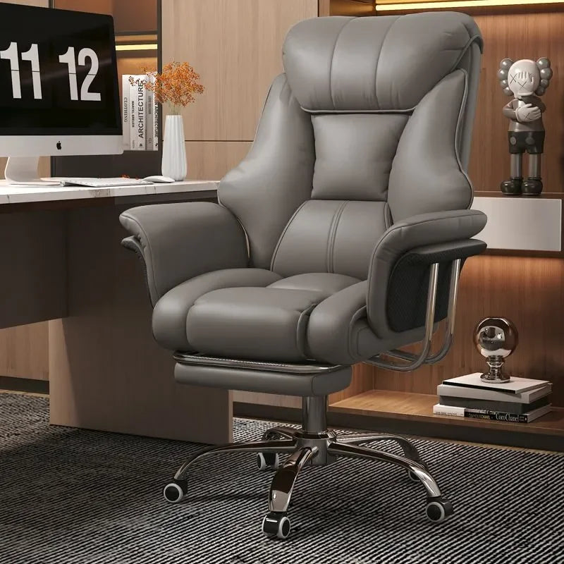 Luxury Ergonomic Office Chair Reclining With Footrest Comfort