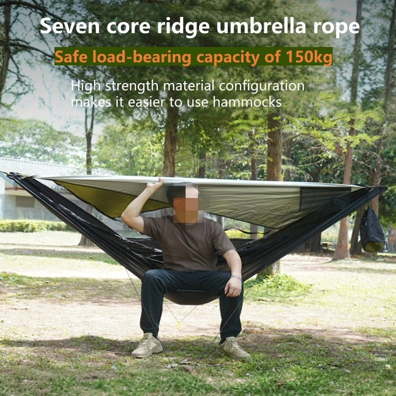 New Portable Camping Hammocks With Mosquito Net Awning Outdoor Garden Travel Sleeping Hanging Hammock Swing For Nature Hike