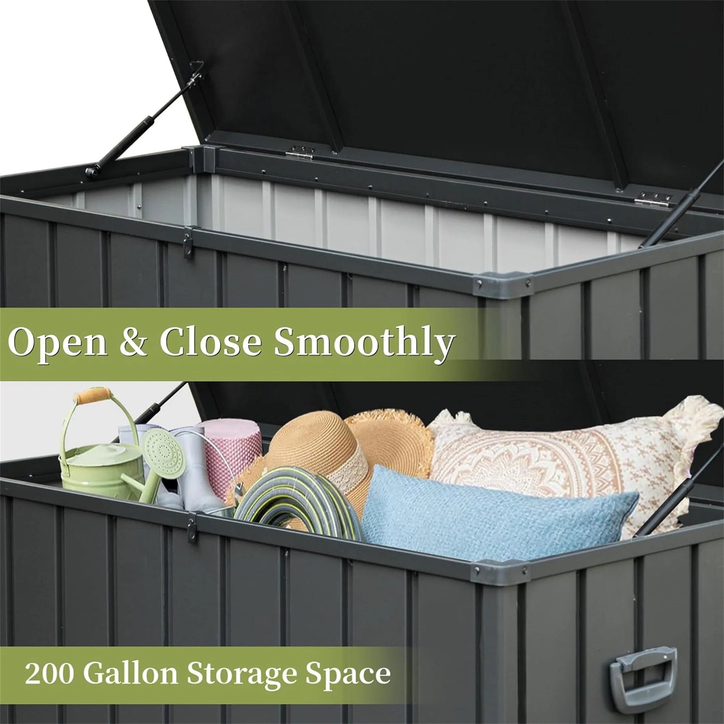 200 Gallon Steel Deck Box Lockable Waterproof Storage Container