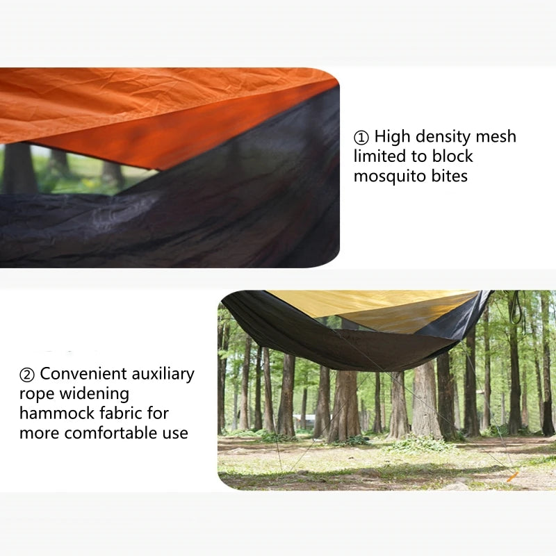New Portable Camping Hammocks With Mosquito Net Awning Outdoor Garden Travel Sleeping Hanging Hammock Swing For Nature Hike