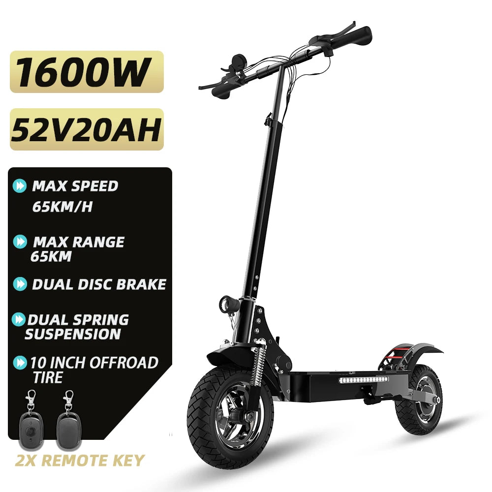 Jueshuai Outdoor Foldable Electric Scooter 1300W Long Range