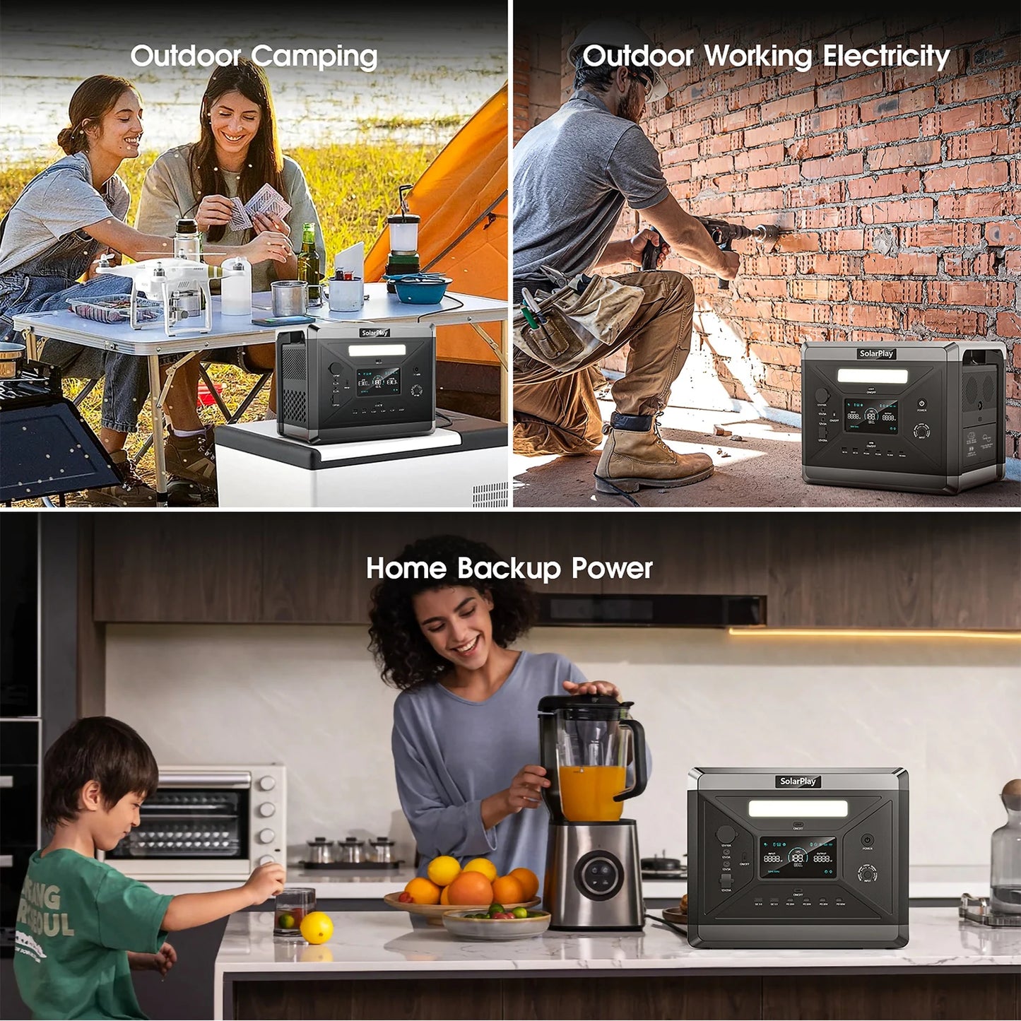 SOLARPLAY Q2501 Portable Power Station 2160Wh LiFePO4 Battery