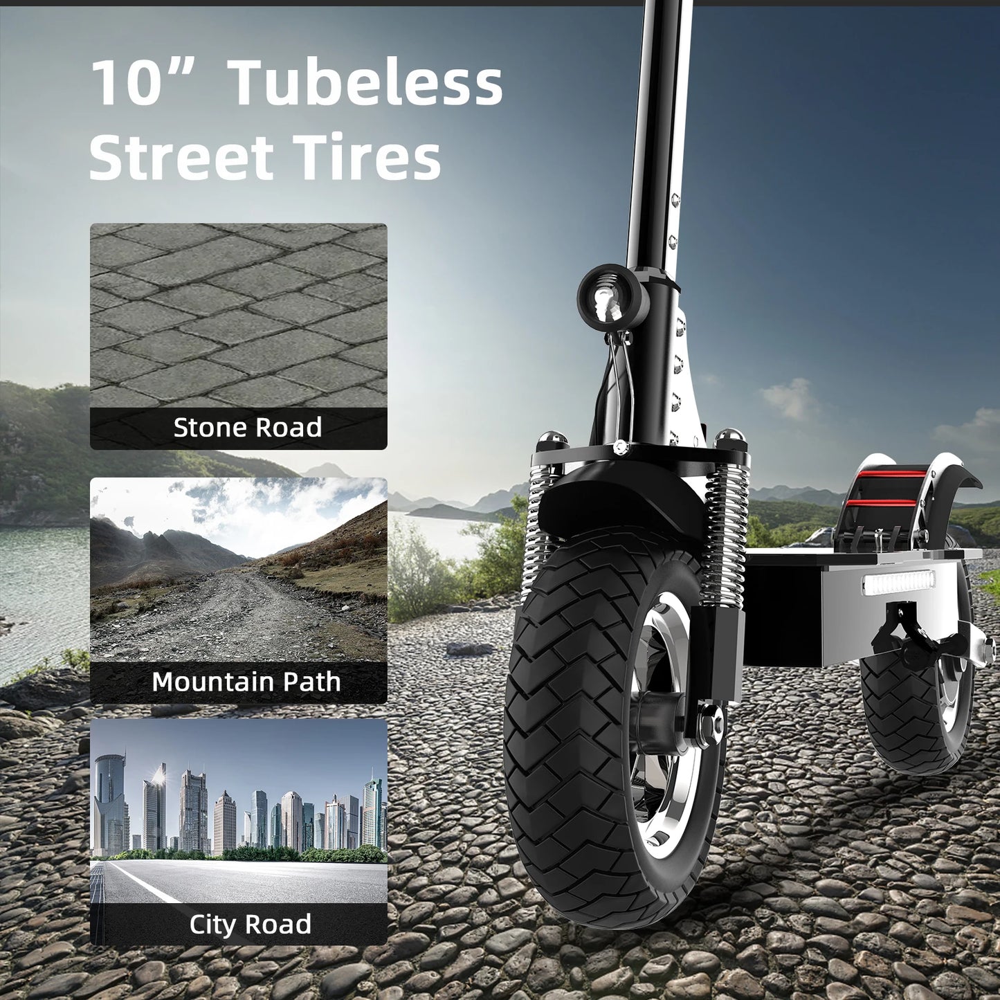 Jueshuai Outdoor Foldable Electric Scooter 1300W Long Range