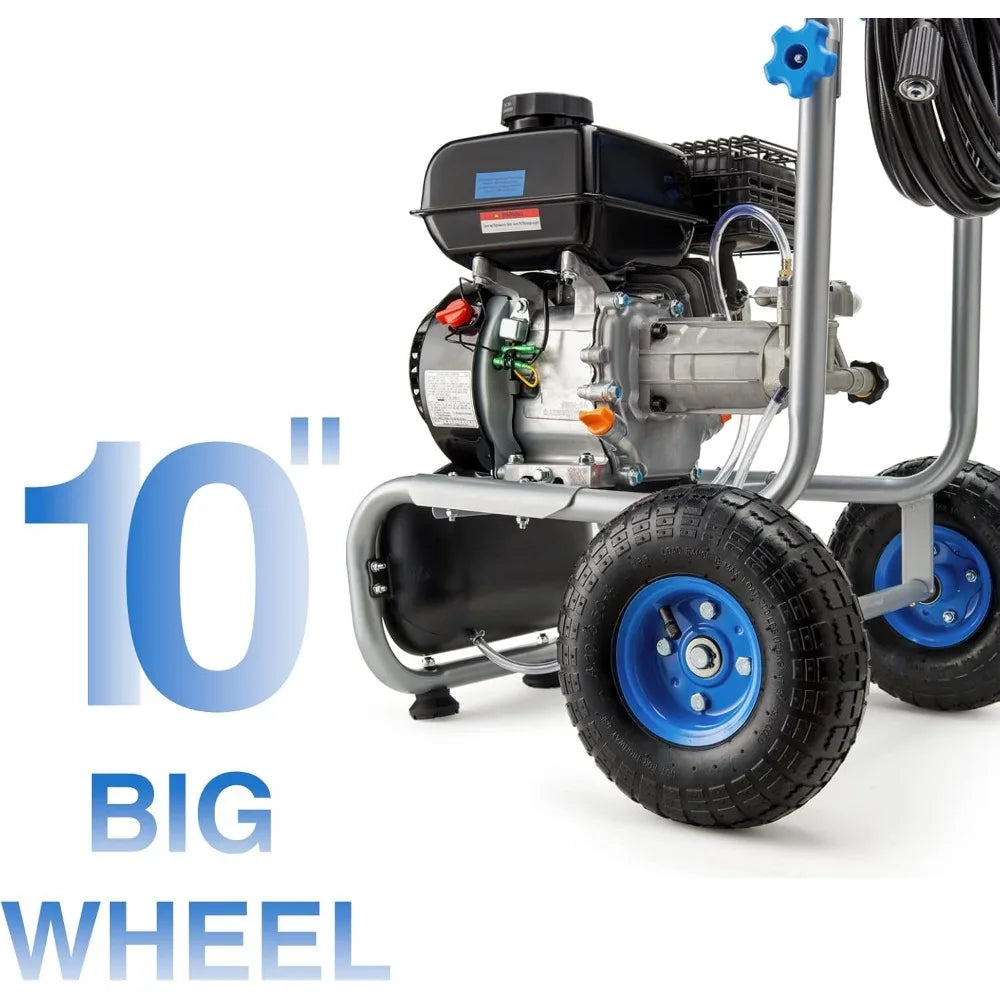 3500PSI Gas Pressure Washer, 2.3GPM Gas Powered High Pressure Washer with 209CC Engine, 4 Adjustable Nozzles, 25 ft High