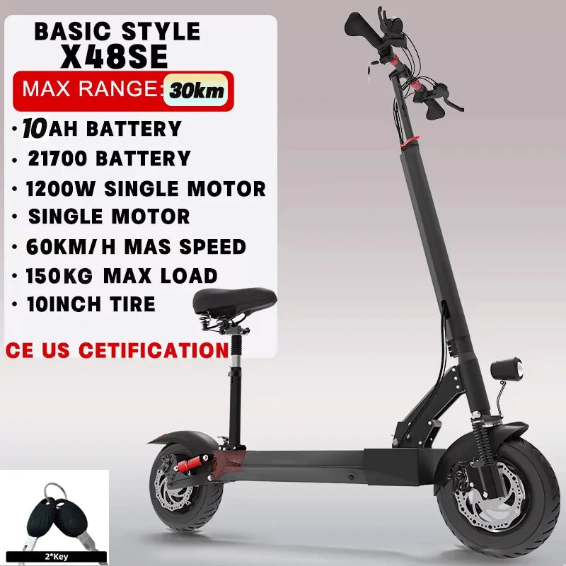 Jueshuai Outdoor Foldable Electric Scooter 1300W Long Range
