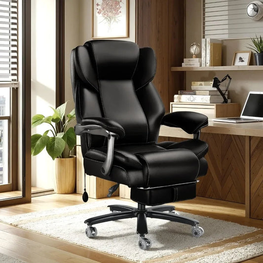 HUANZHUANG Heavy Duty Office Chair With Footrest Lumbar