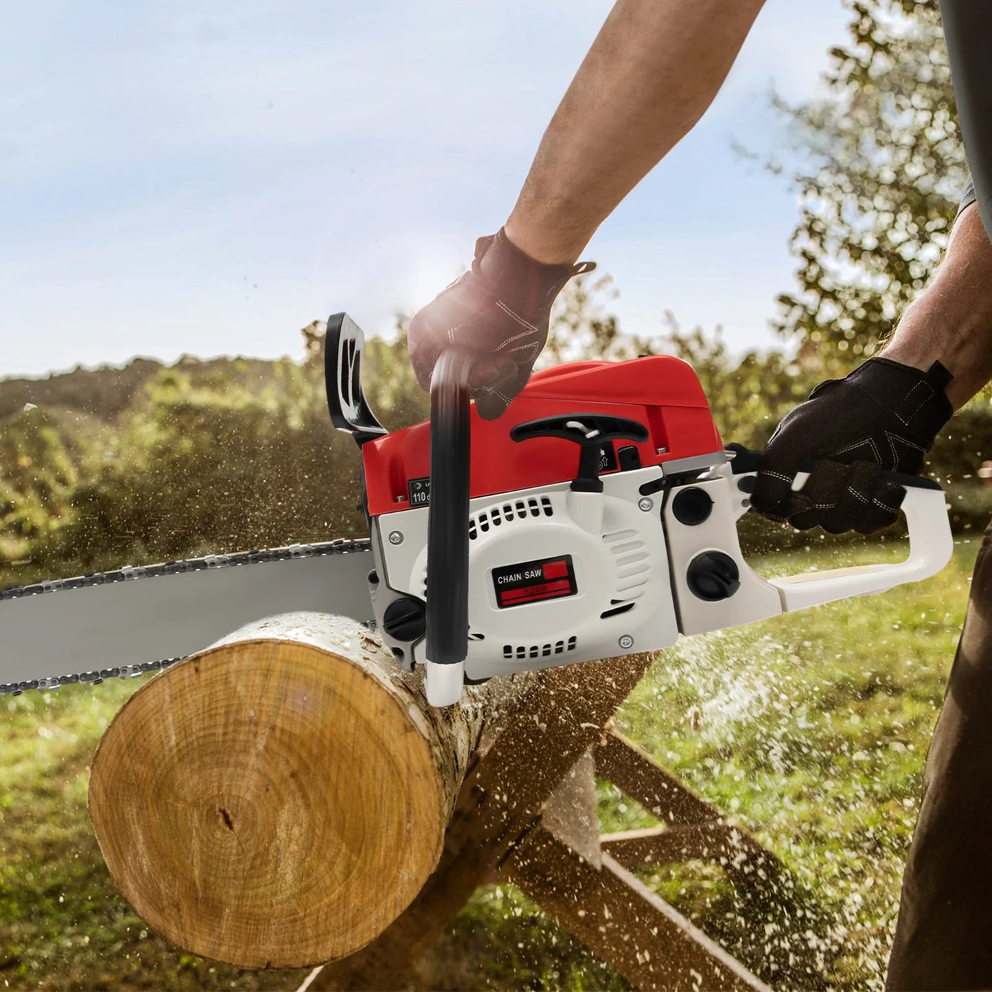 Gasoline Chainsaw 52CC 2 Stroke 2000W Handheld Pruning
