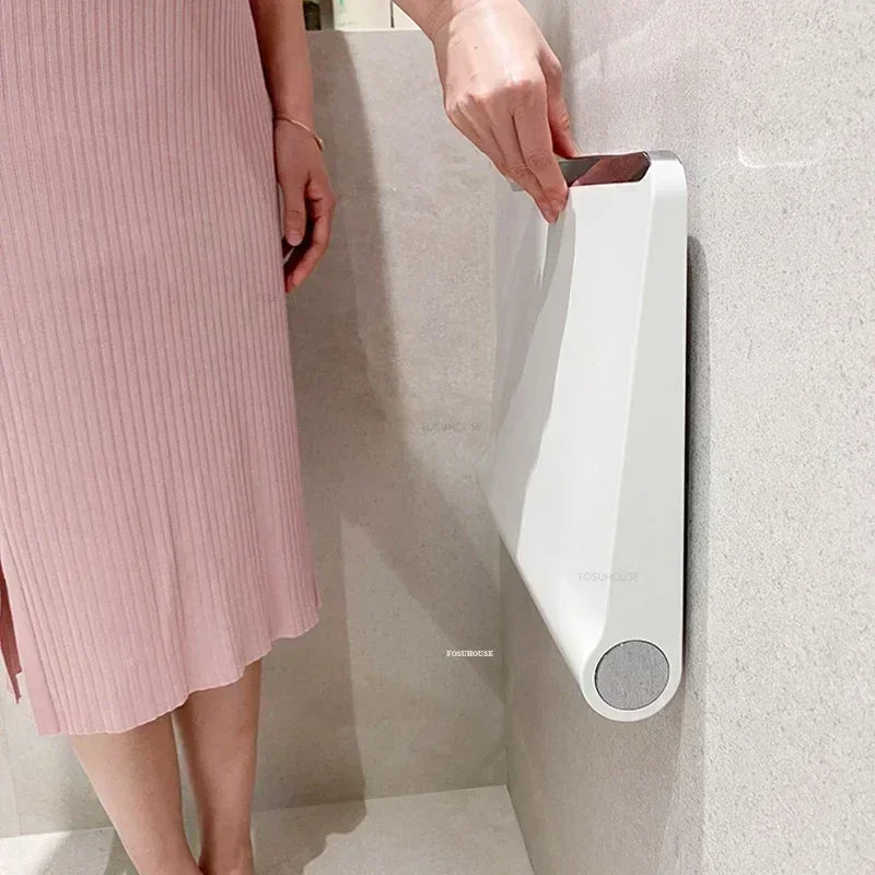 Creative Wall-mounted Bathroom Seats Shower Chair Luxury Toilet Barrier-free Bath Chair Home Folding Plastic Shoe Changing Stool
