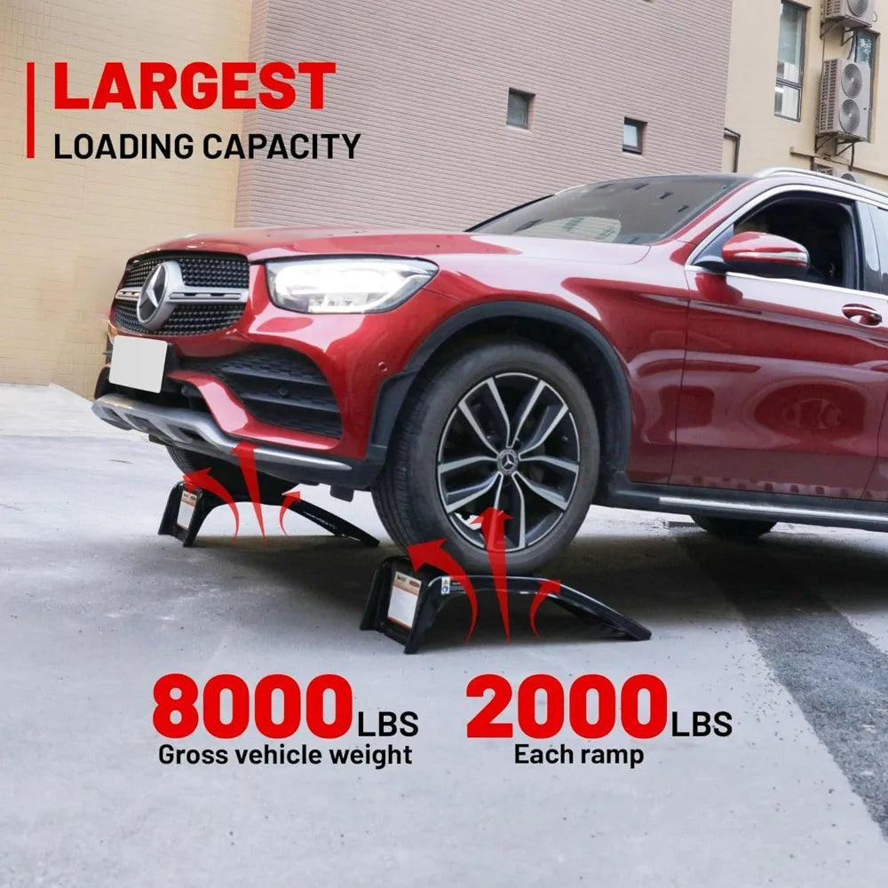 XMSJ Solid Steel Four Ton Car Ramp Set Heavy Duty Ramps