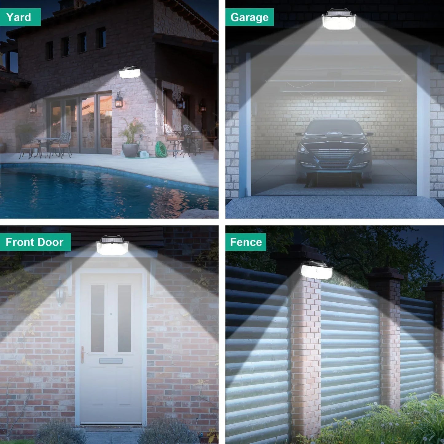 IP65 Waterproof Solar Outdoor Lights 2 Pack 252 LED Motion Sensor