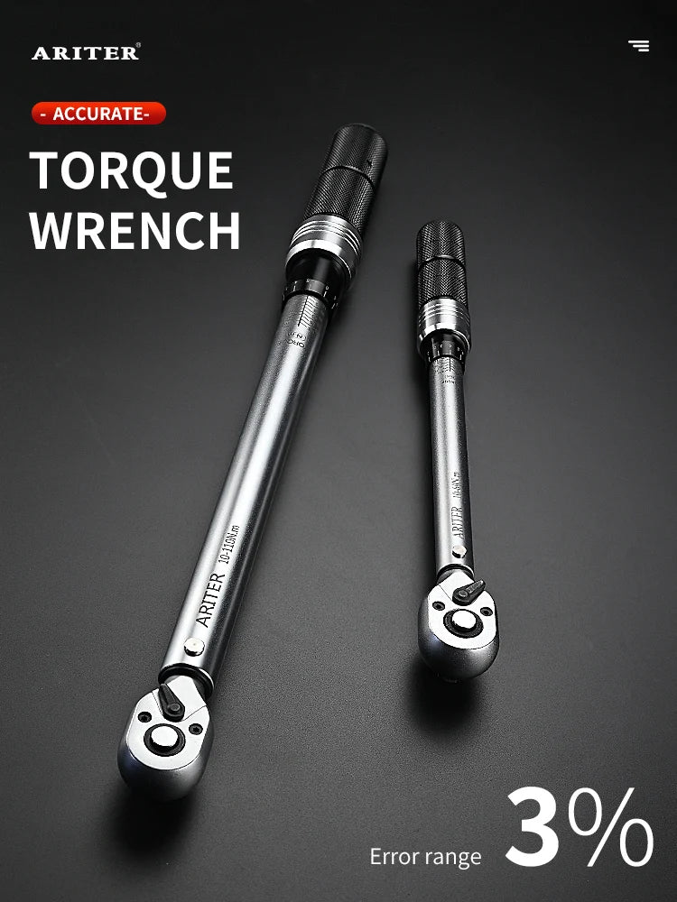 ARITER 1/2" 3/8" 1/4" Click Torque Wrench 72 teeth ±3% High Precision Professional Bicycle Car Repair tools