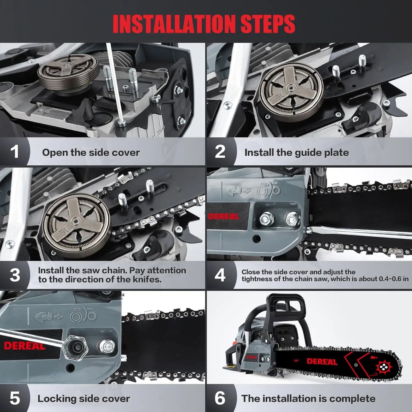 Gas Powered Chainsaw 20IN 6220G 62CC 2-Cycle Gas Powered Chainsaw Handheld Cordless Petrol Gasoline Chain Saw for Farm, Garden a