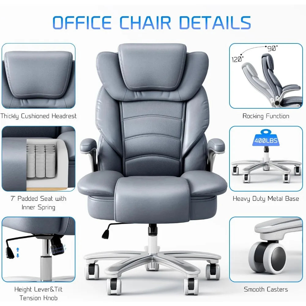 MKDK 400Lb Heavy Duty Ergonomic Office Chair With Flip Arms