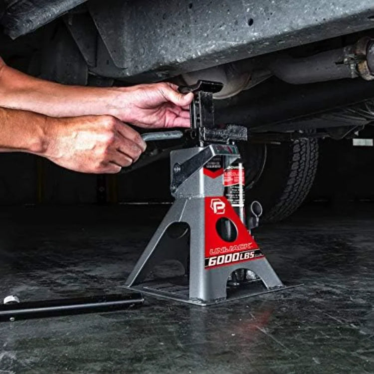 3 Ton, Bottle Jack and Jack Stands in One, 6000 Pound Capacity, All-in-One Car Lift, Heavy Duty Vehicle Unijack, Wide
