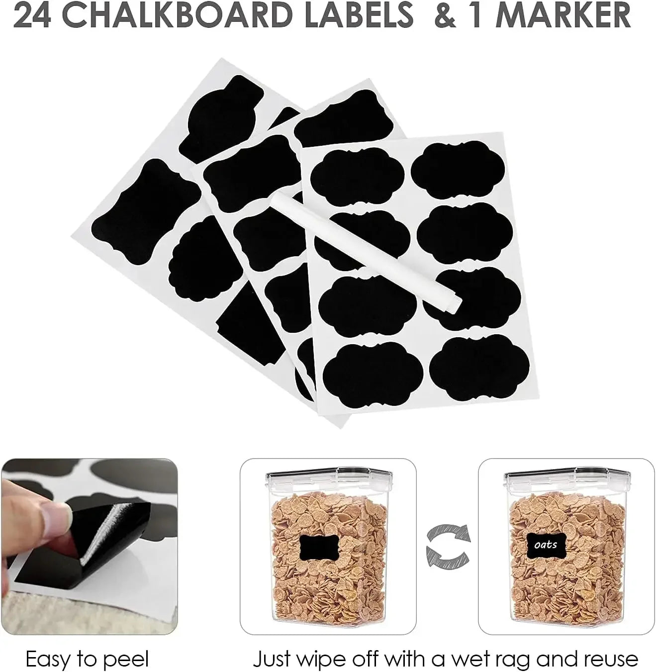 Airtight Food Storage Containers w/ Lids,24 pcs
