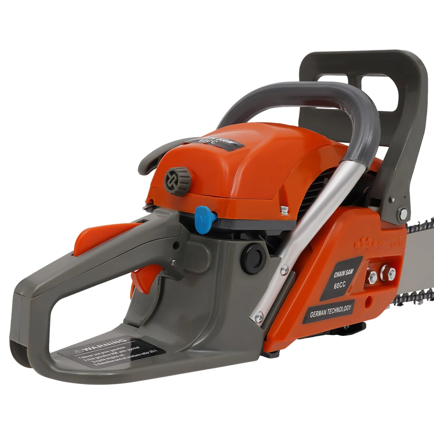60cc Gas Powered Chainsaw with 22'' Guide Bar Saw Chain 2-Stroke Engine Cut Wood