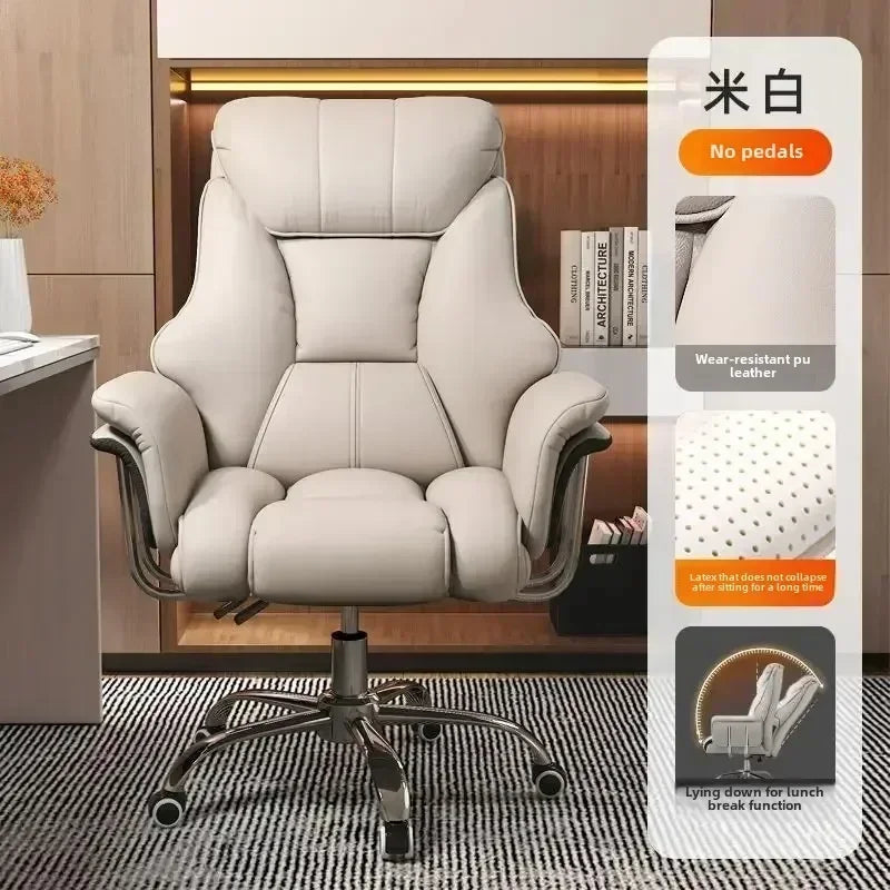 Luxury Ergonomic Office Chair Reclining With Footrest Comfort