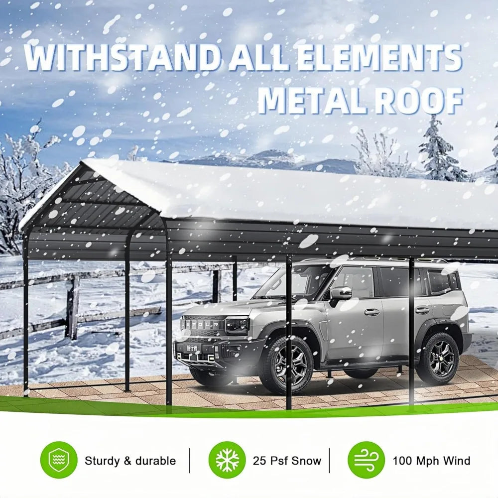Carport With Galvanized Steel Roof Canopy Heavy Duty