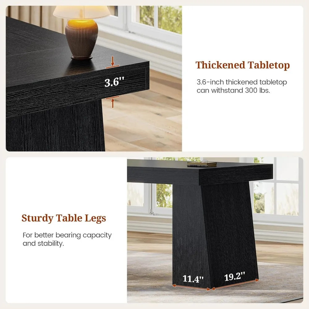 YQXH Modern Executive Desk With Power Outlets And Storage