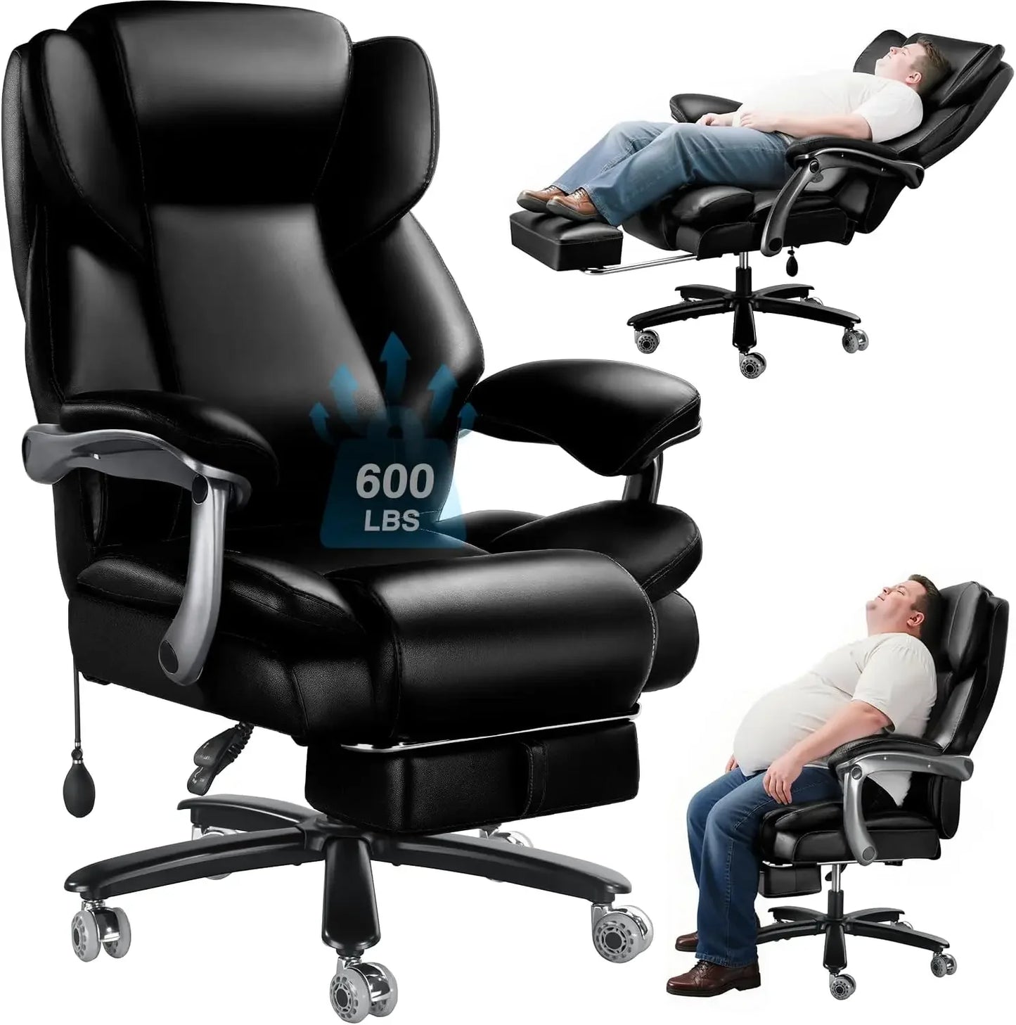 HUANZHUANG Heavy Duty Office Chair With Footrest Lumbar