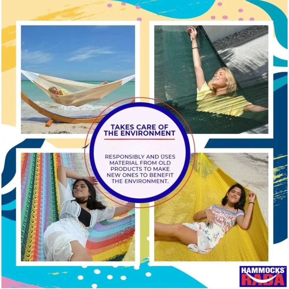 12.5 Ft Outdoor Patio Handmade Hammocks with 13 Ft Stands, Carries Up to 550 Lbs for Two, Outdoor Patio Hammocks