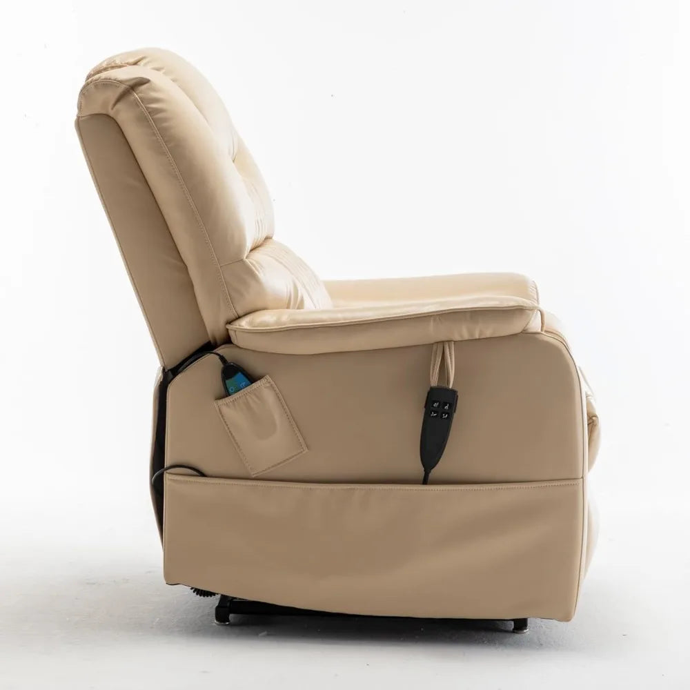 Oversized Power Lift Recliner Chair with 25" Extra-Wide Seat for Big Elderly Adults, 180 Degree Lay Flat Electric Lounge Sofa Ch