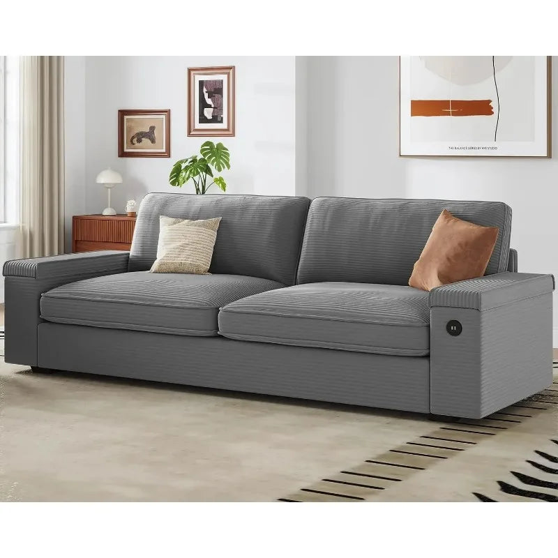 Modern Oversized Sofa with Storage and USB