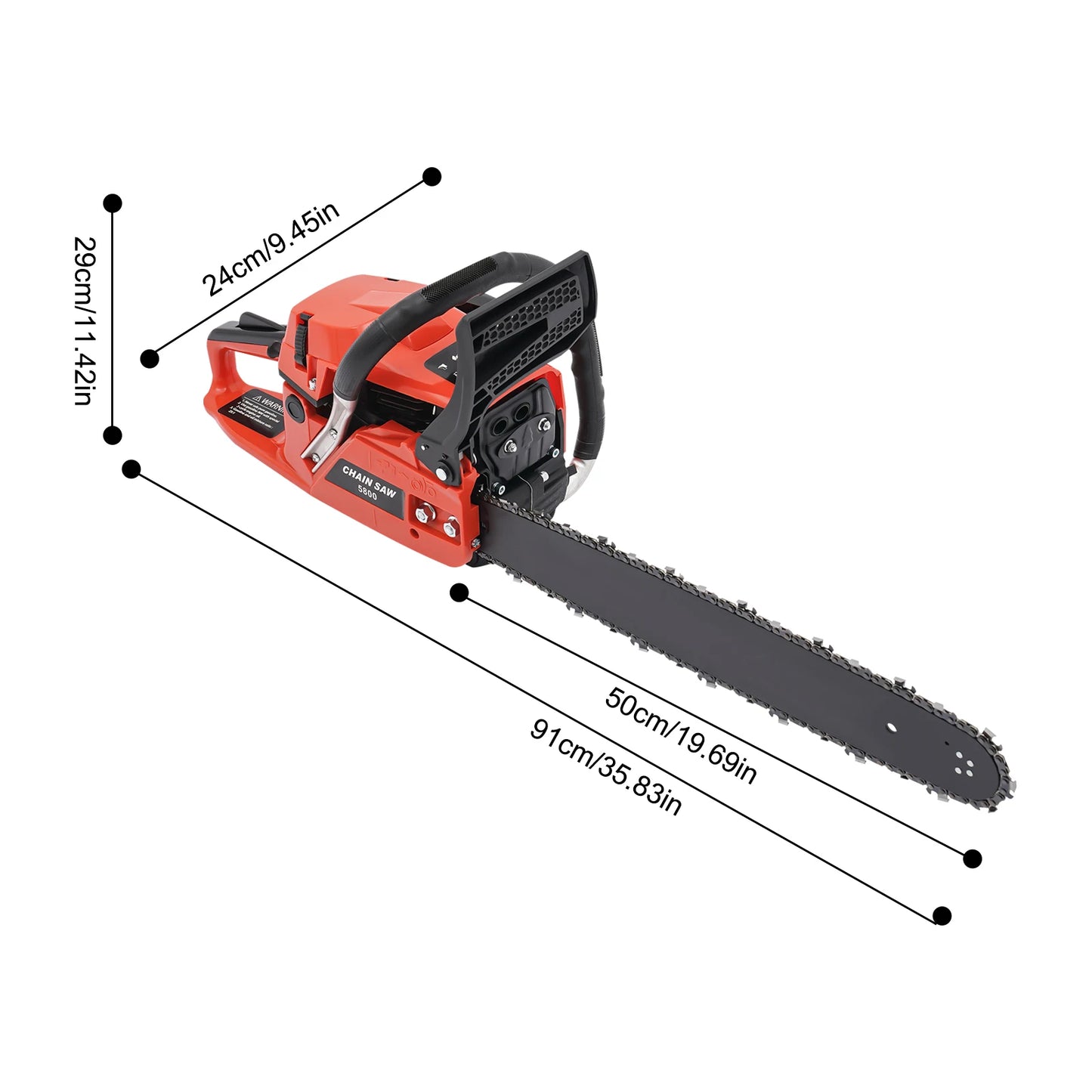20 Inch Chainsaw, Gasoline Powered Chainsaw, 2-Stroke Engine Chainsaw for Wood Cutting Forest Felling