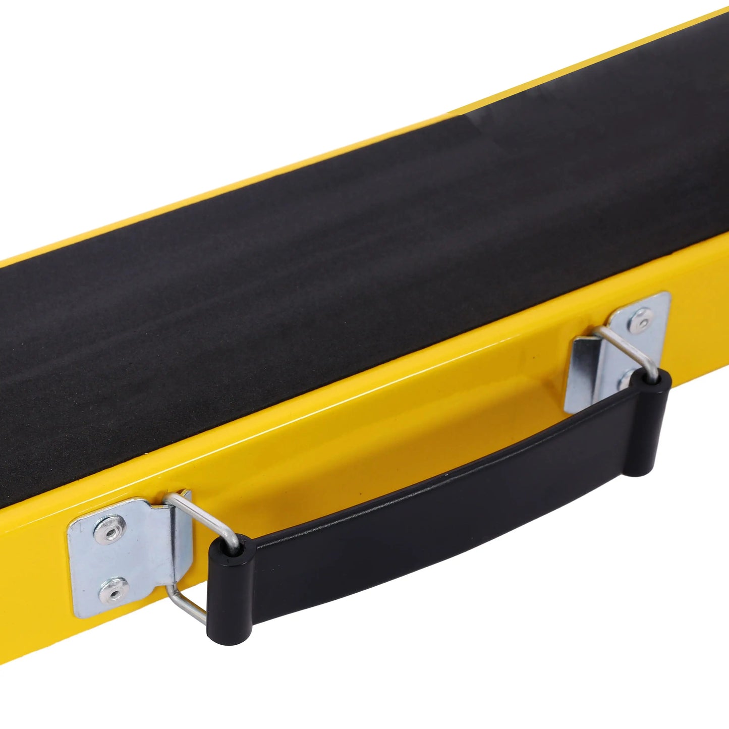 2 Pack Folding Portable Saw Horses - Heavy Duty Steel Workbench with Quick Open Legs & Handle, Assembled in Yellow & Black