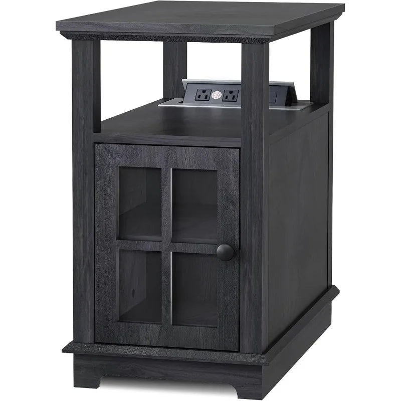 Charging End Table, Side Table with Hidden USB and Type-C Port