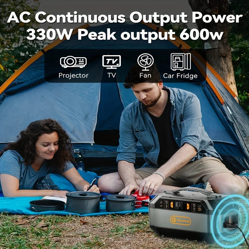 330W 299Wh power solar generator backup battery pack with 240V AC power socket output: 4 * 9-12.6V 12A (MAX), suitable for home