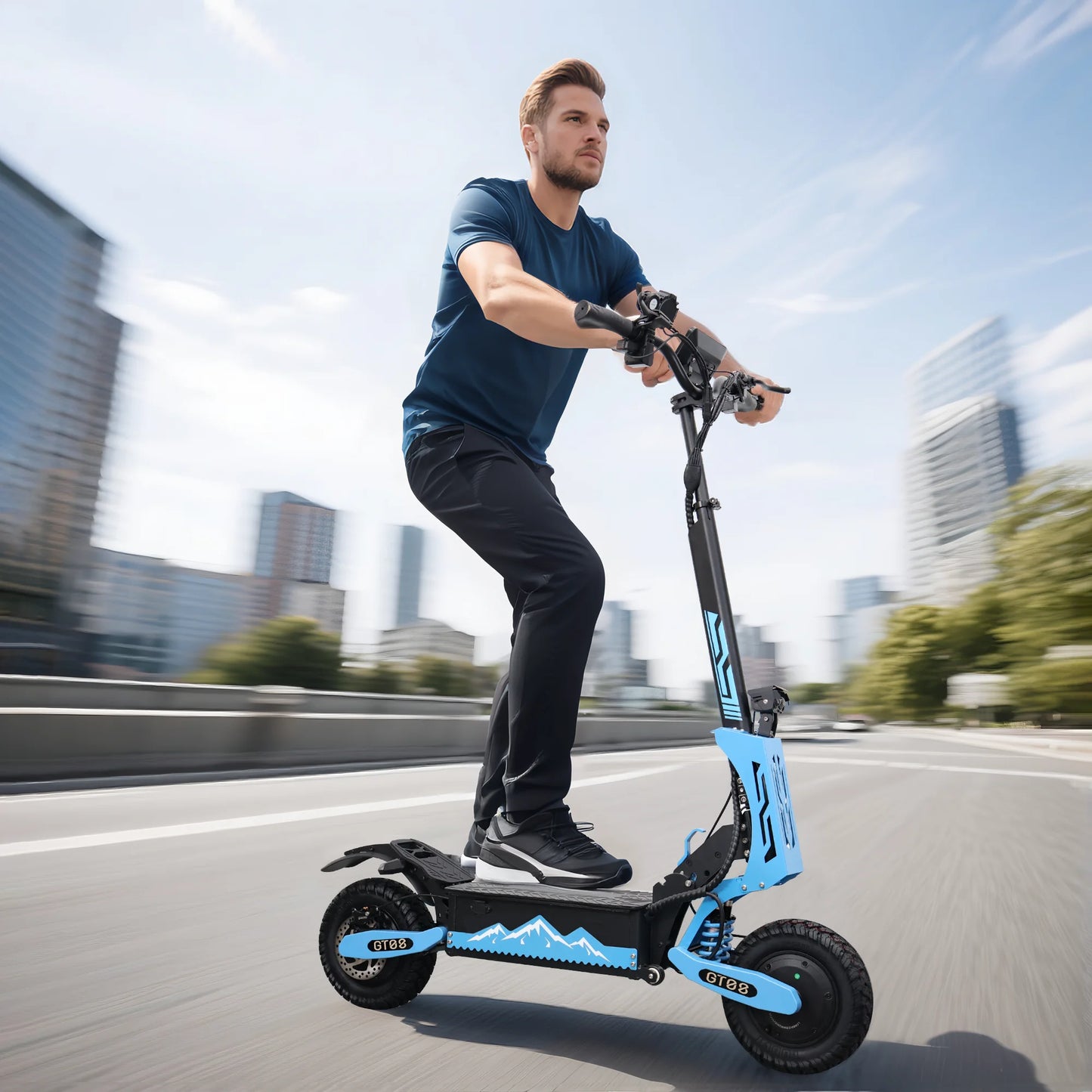 GT08 Electric Scooter With Seat Dual Motors 46 MPH Off Road