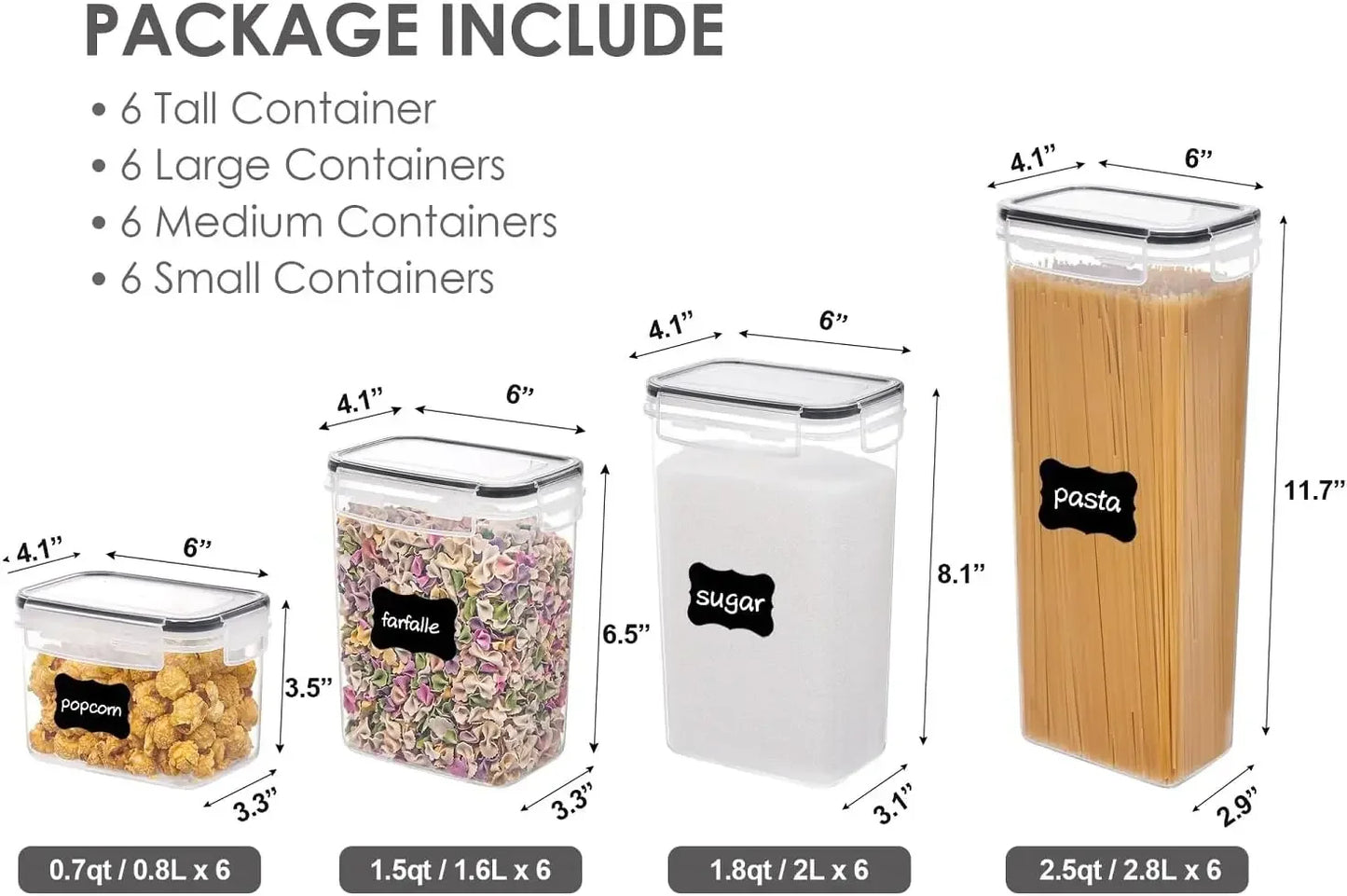 Airtight Food Storage Containers w/ Lids,24 pcs