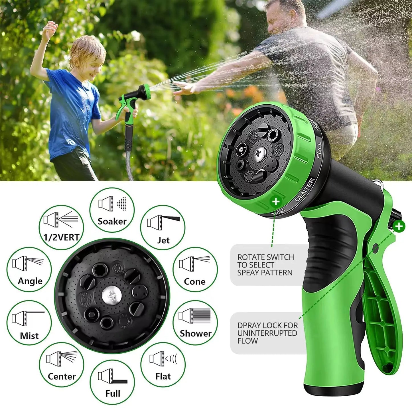100FT 304 Stainless Steel Garden Hose Metal Heavy Duty Water Hoses with Nozzles for Yard Outdoor Flexible Never Kink & Tangle