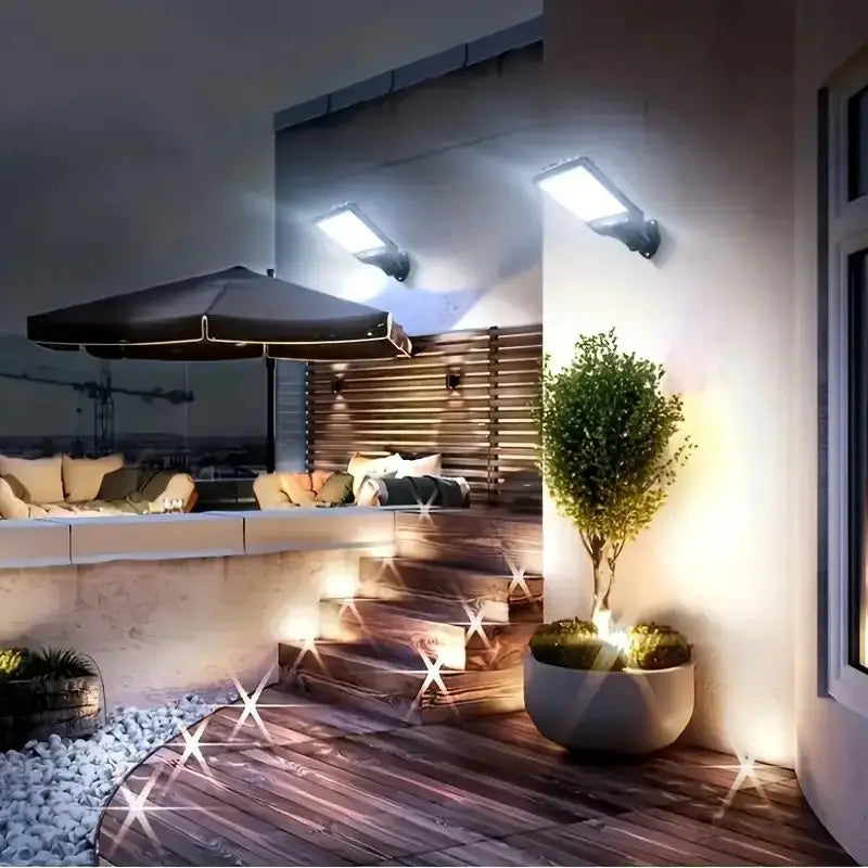 1/2/4-Pack Solar Street Lights, 108 COB LED Outdoor Wall Lights
