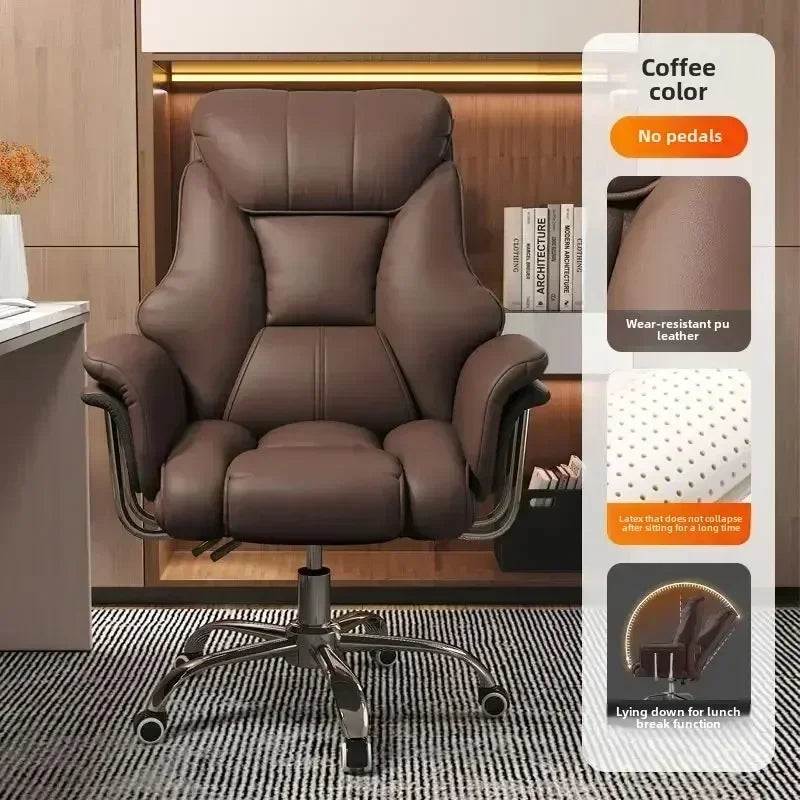 Luxury Ergonomic Office Chair Reclining With Footrest Comfort
