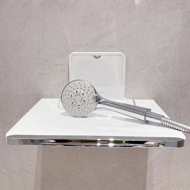 Creative Wall-mounted Bathroom Seats Shower Chair Luxury Toilet Barrier-free Bath Chair Home Folding Plastic Shoe Changing Stool
