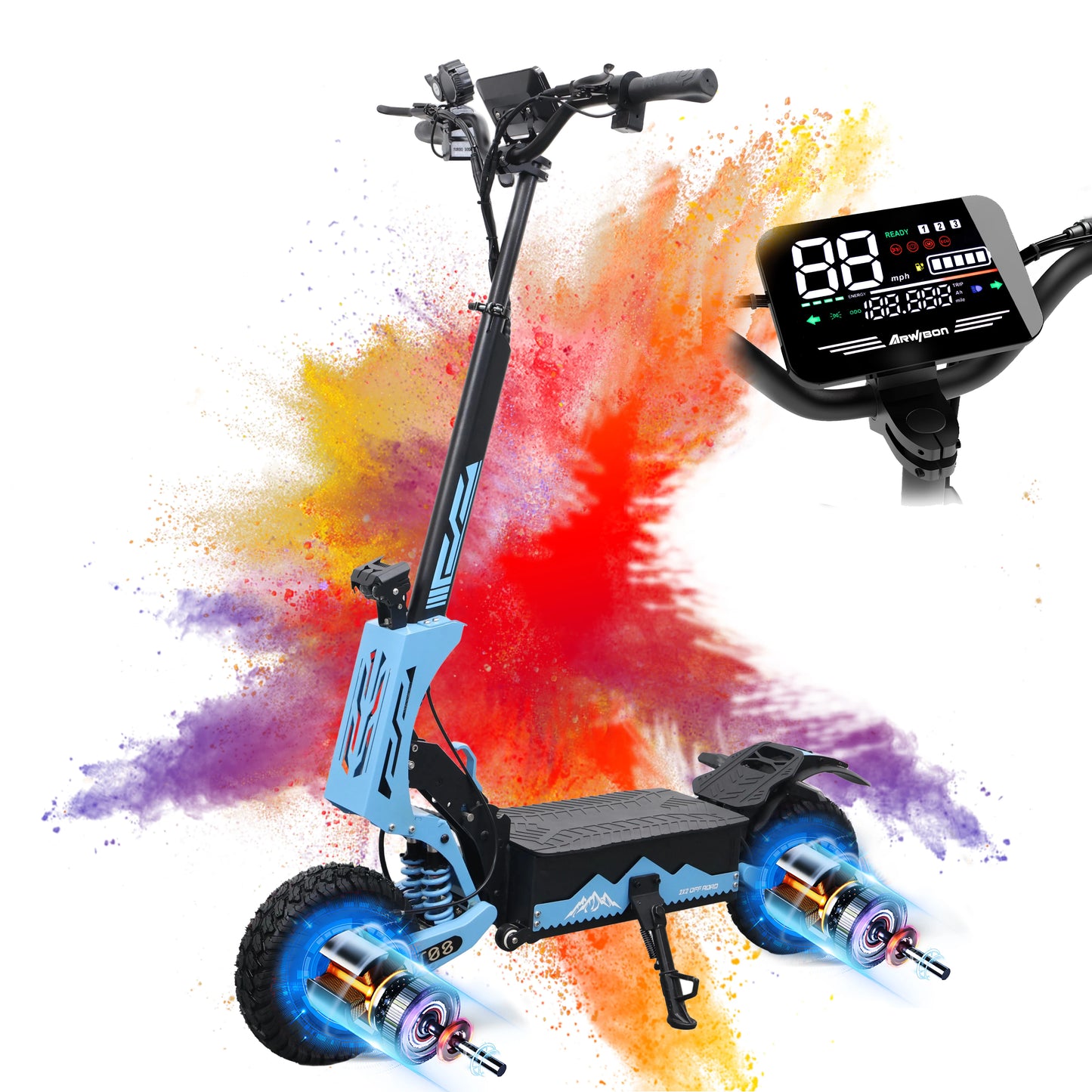 GT08 Electric Scooter With Seat Dual Motors 46 MPH Off Road