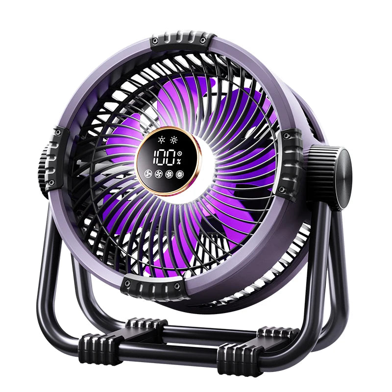 Camping Fan 20000mAh Wireless Outdoor Tent Camping Fan Portable Air Circulator Cooling Ceiling Fan with LED Light Remote Control