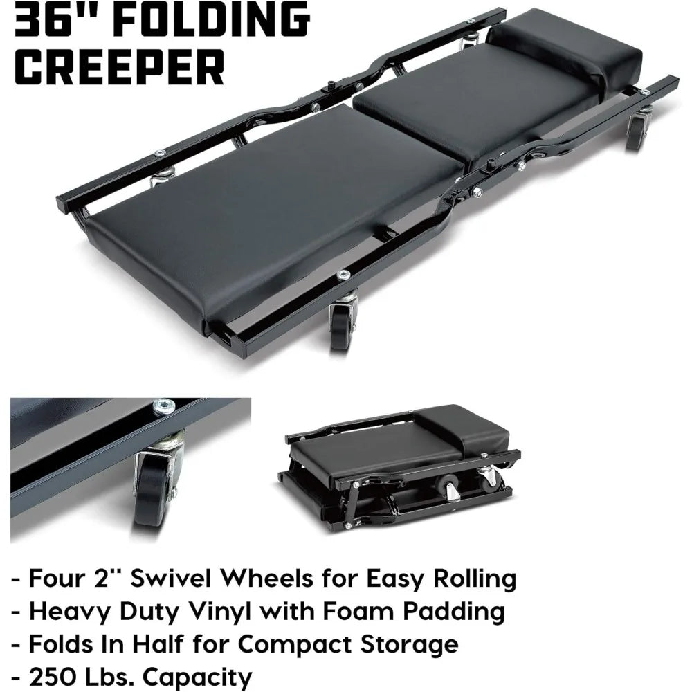 Color Vehicle Lift Kit Jack Stands Folding Creeper Ramp