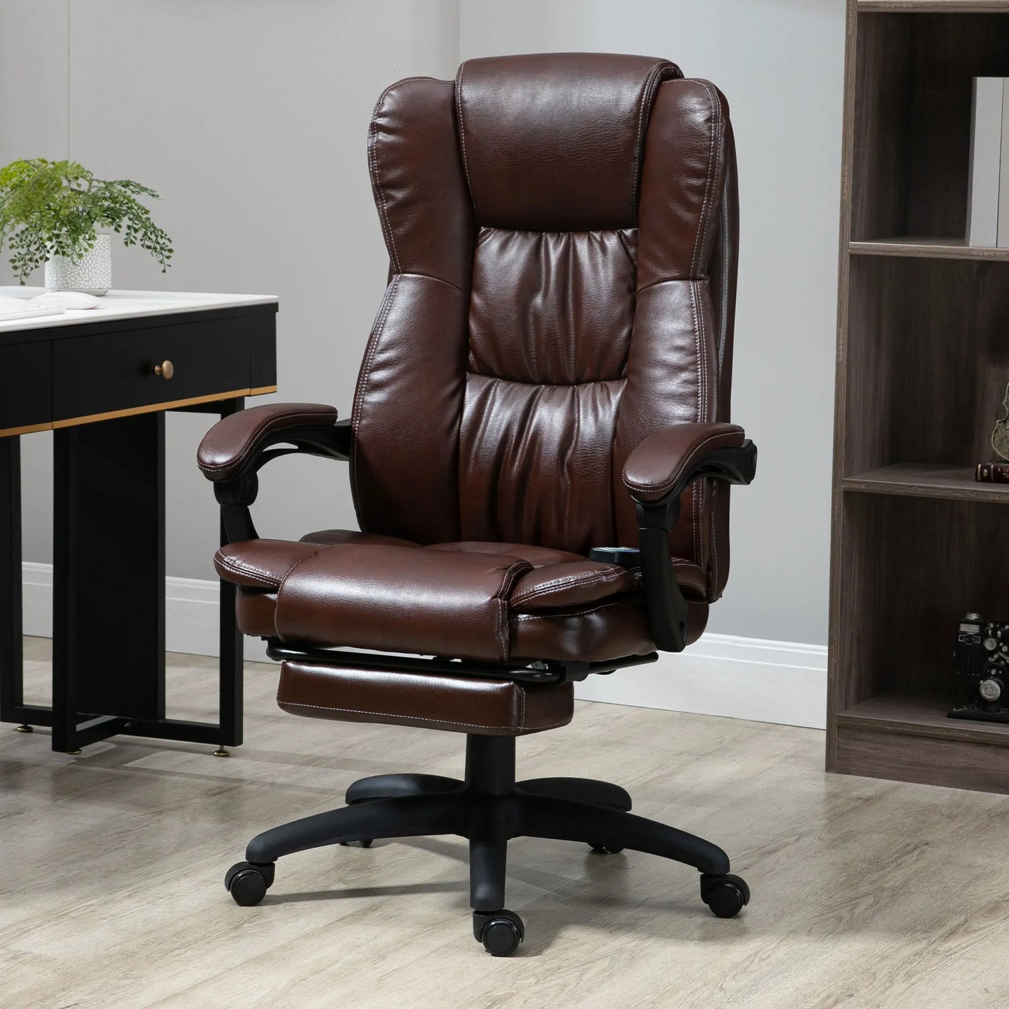 Ergonomic Massaging Vibrating Pu Leather Home Office Swivel Desk Rocking Chair