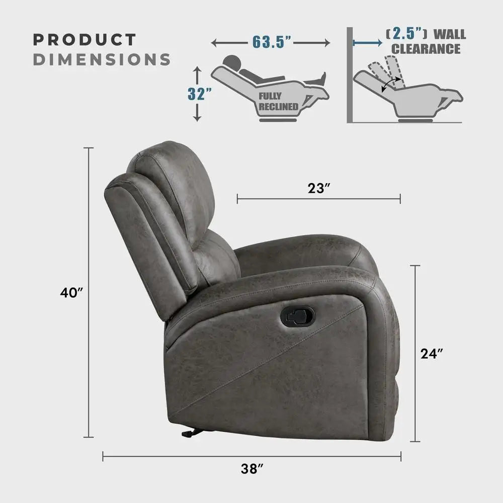Transitional Dual Recliner Sofa with Plush Padding Home Theater Seating
