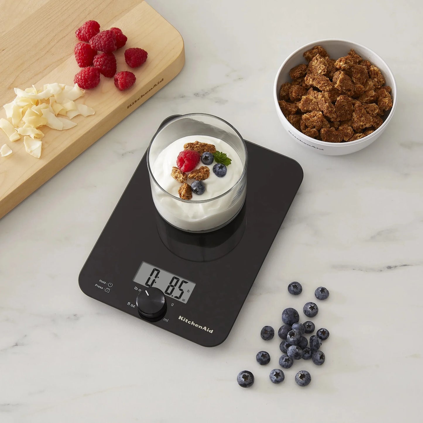 11lb Digital Glass Top Kitchen and Food Scale Measures Liquid and Dry Ingredients, Black